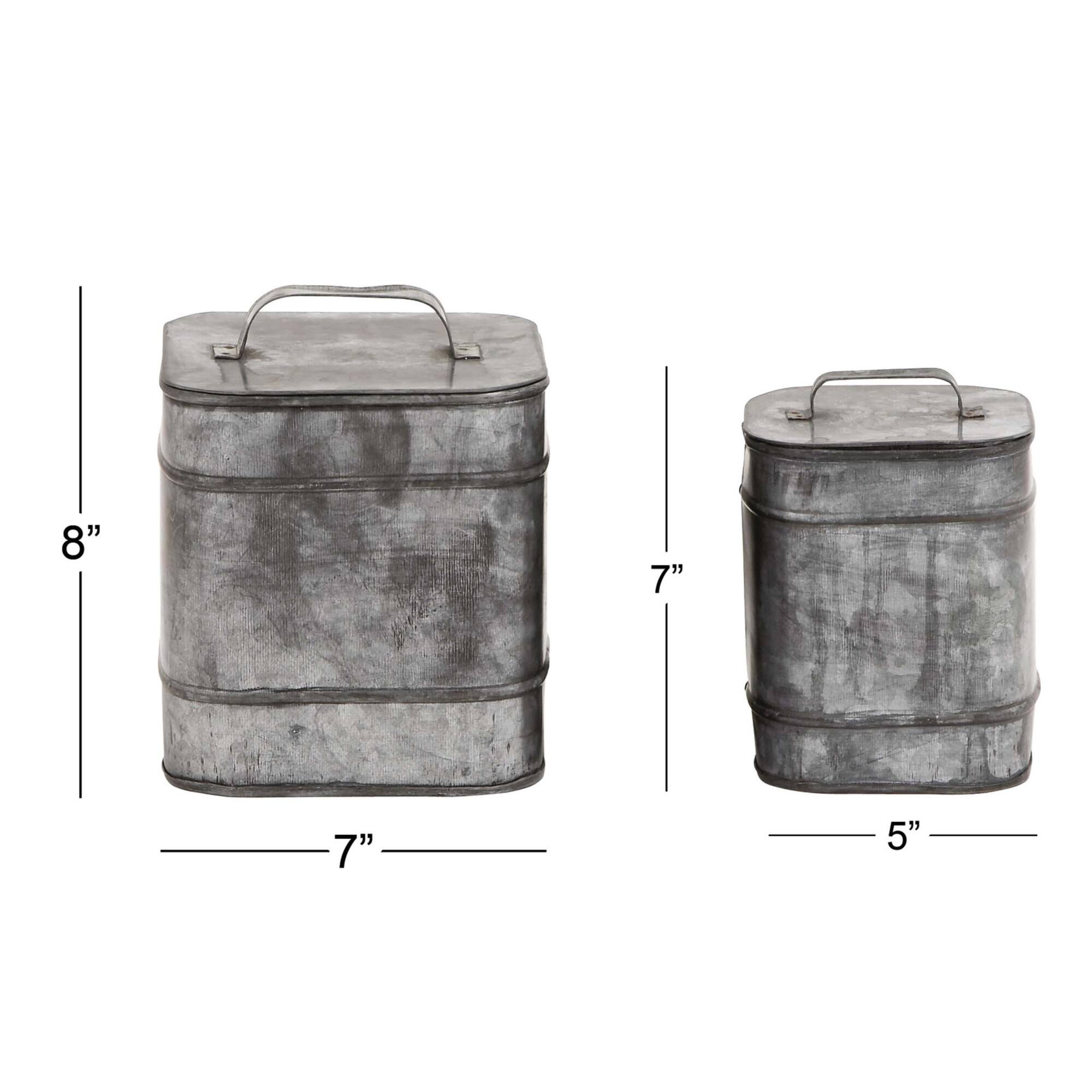 Silver Metal Farmhouse Box Set, 7" & 8"